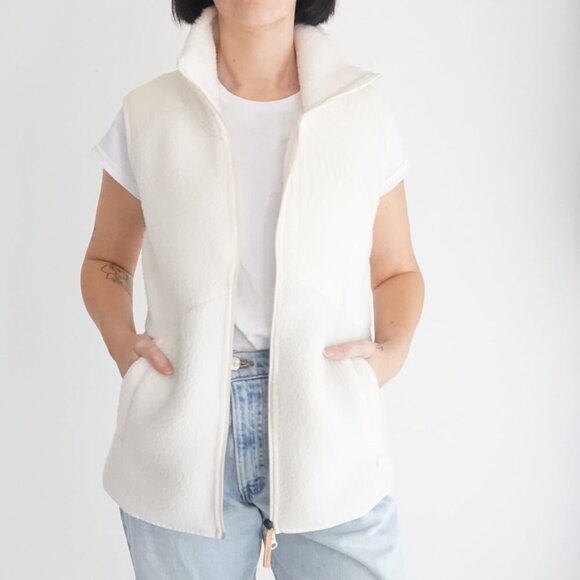 Indyeva Cream Soft Fleece Polartec Outdoor Hiking Zip Up Jacket Vest L - Picture 1 of 12